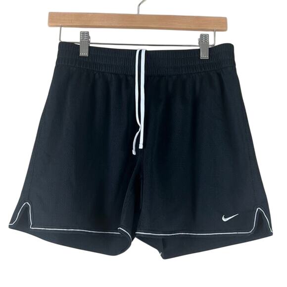 Nike Athletic Shorts Womens S Black Drawstring White Trim Y2K Retro Athleisure - Picture 1 of 3